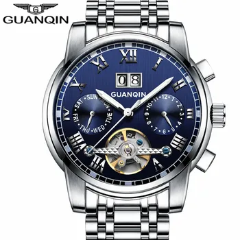 2020 Guanqin GJ16031 Muški sportski sat za odmor plava brend luksuznih satova od nehrđajućeg čelika muški satovi modni sat