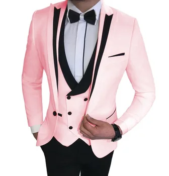 2020 Modni Bijeli Blazer od 3 Predmeta S Oštrim Lapels Gospodo Večernja Odijela Za Prom Tuxedos Mladoženja Mladoženje Vjenčanje Odijela Za Muškarce