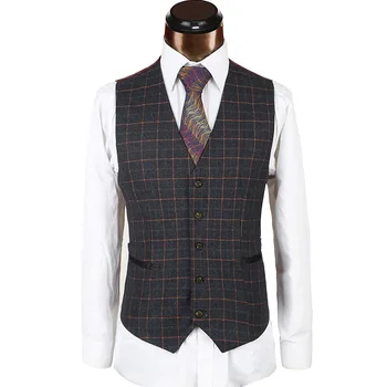 2021 Crna Formalni Poslovni Muško Odijelo Odijelo Homme Kockice Odijelo Od Tri Dijela Slim Fit Muški Vjenčanja Odijelo Za Mladoženju Smoking Kuma