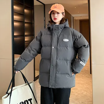 2021 Nova odjeća za Ljubitelje Korejski moda Kratka утолщенная Dolje pamučna jakna Muška i ženska 105 kg Topli kaput