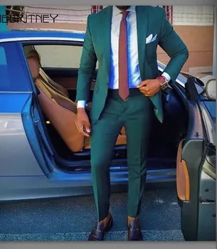 2022 Marke Zeleni Vjenčanje Odijela za Muškarce Mladoženja Vjenčanje Maturalnu Smoking 2 kom Slim Fit Terno Masculino Odijelo Homme Man Blazer