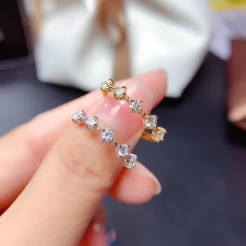 3 mm, Bijela Муассанит Dijamant Trend Jednostavan Prsten za Žene 925 Sterling Srebra Fin Svadbeni Nakit Božićni poklon