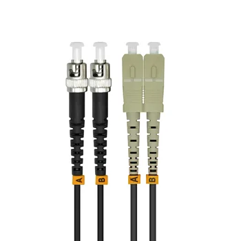 30Meters SC-ST Multimode Outdoor Armored Duplex 10 Gigabit 50/125 Fiber Optical Cable OM3 Black 10GB SC to ST Patch Cord Jumper