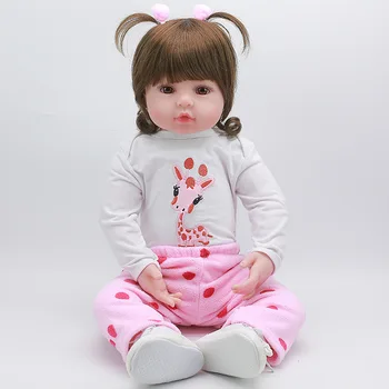48 cm Bebe Reborn Doll Potpuna silikonska Tkanina Igračka za Djevojčice Realistična Lutka Realno S Žirafa Igračke Najbolji Pokloni