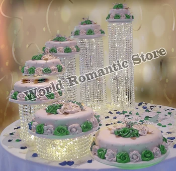 6 kom./compl. Akril crystal Vjenčanje cijele torta stajati Stranke Rekvizite