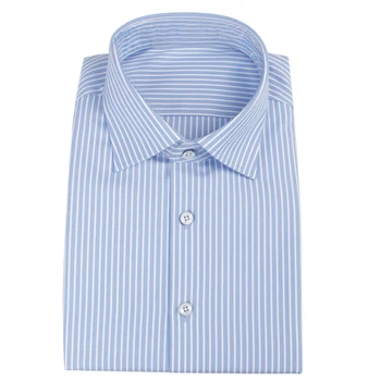 80s 2-sloj Luksuzna Košulja Na red Majice Pamuk Plava Traka Košulje 80s Dvoslojni Bore Trajne Individualne Muške Košulje