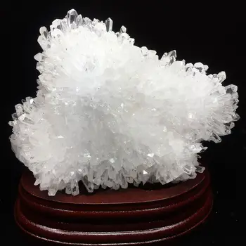 960 g-Prirodni bijeli kristal klaster kamen Mineralni uzorak home dekor iscjeljenje+stalak