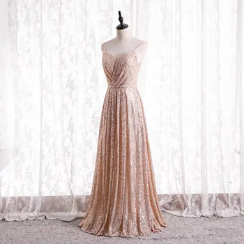 AnXin SH princeza šampanjac zlatno večernja haljina vintage college špageti remen linija munje mladenka duga večernja haljina