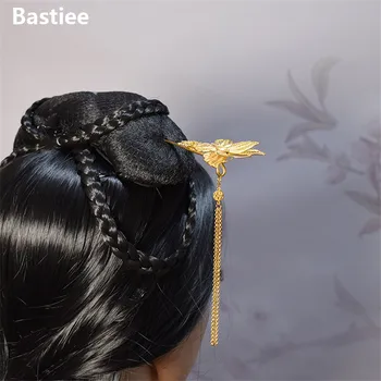 Bastiee Butterfly 999 Sterling Silver Hair Stick Hmong Unikatni Hairpin Pozlaćeni Nakit Luksuzni pribor za kosu