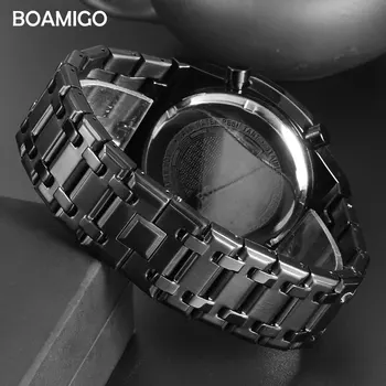 BOAMIGO marke gospodo multifunkcionalni sportski sat analogni digitalni kvarcni ručni sat crnci poklon sat od nehrđajućeg čelika Relogio Masculino