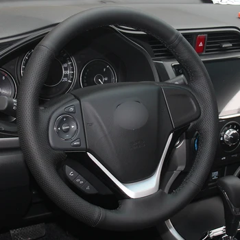 Crna Torbica za volan Automobila od Prave kože za Honda CRV CR-V 2012-