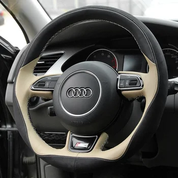 DIY ručno šivana koža poklopac volana odgovara za Audi A4L A3 A6L Q3 Q5L Q2L Q7