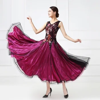 Glatko loptu haljina stanard loptu haljina rumba tango plesne kostime foxtrot plesni haljina španjolski odijela crvena haljina flamenco