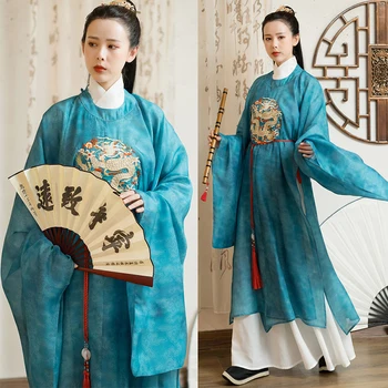 Hanfu Green Men / Women Carnival Cosplay Costume Couples Ancient Chinese Traditional Hanfu Kimono Suit for Women Men DWY4413