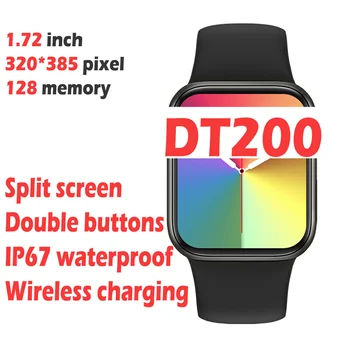 IWO DT200 Smartwatch Bluetooth Poziv Bežičnog Punjenja Monitor Srčane DIY Watch Face IWO Smart Watch Muškarci Žene PK DT100+ W37
