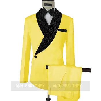 (Jakna+hlače) Šik Engleski Stil Slim Fit 2 Kom. Tuxedos Zaručnicu Za Vjenčanje Formalno Odijelo Za Maturalnu Večer Blazer Na Red