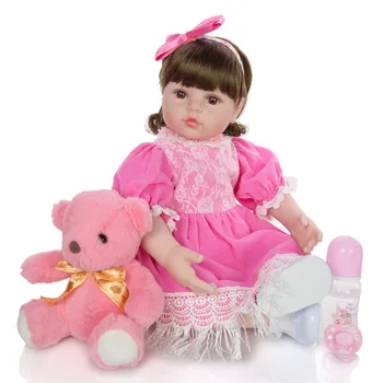KEIUMI 24 Cm Reborn dijete Lutke 60 cm Silikonski Soft Realan pink Princess Girl Lutka lol bebe reborn Dijete Poklon Za Rođendan