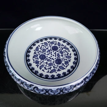 Kineska Keramika Plavi i Bijeli Porculan Porculan Lotos Uzorak Veliki Lonac Za Pranje Posuđa