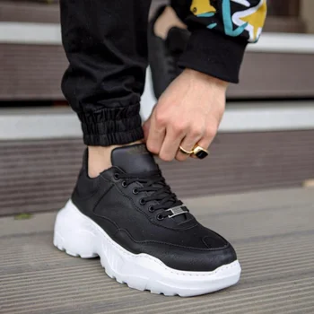 Knack High Base Günlük Shoes N75 Black Male Seasonal Orthotic Insole Style Sport Lace-Up Sneaker Proljeće i Ljeto Moda