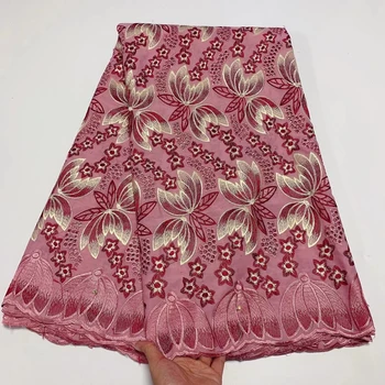 Kvalitetna pamučna cvjetne čipke tkanina 5 metara vezene švicarski veo cvjetne čipke tkanina u swizerland moda čipke za haljine DF10214
