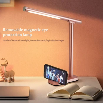 LED Creative Magnetic Desk Lamp Three-color Dimming With Wireless Charger 360° Udaljiti Stolne Lampe Za Čitanje Kućni Ured