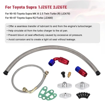 Linija za dovod ulja Odvodnim Komplet Prirubnica Kit za Toyota Supra 1JZGTE 2JZGTE 1JZ/2JZ Single Turbo WLR-TOL22