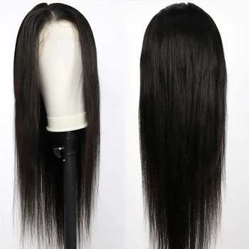 LNE Black Bone Straight Human Hair Wig 180 Density Lace Front Wig Human Hair Pre Plucked T Part Brazilski Prirodne Perika L47125