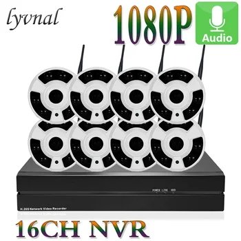 LYVNAL 4/6/8ch h.265 2mp fish eye wifi kamera komplet 1080p bežična kamera sigurnosti 16ch 5mp 2mp nvr kit p2p 8ch wifi sustav