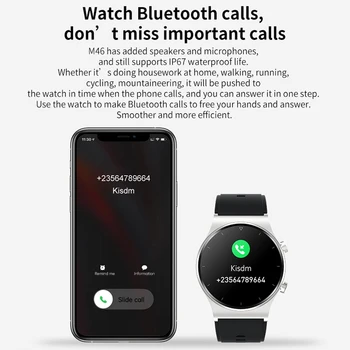 M46 Pametni Sat 2021 Novi Bluetooth Poziv Muškarci Žene Otkucaja Srca Moderan Sportski Sat Vodootporan Lozinku Za Zaključavanje Zaslona Za Xiaomi