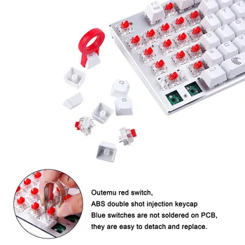 Mehanička tipkovnica glatka linija crveni prekidač 81 tipke RGB svjetla bijela igraća tipkovnica kompaktan dizajn američki izgled orla Z88