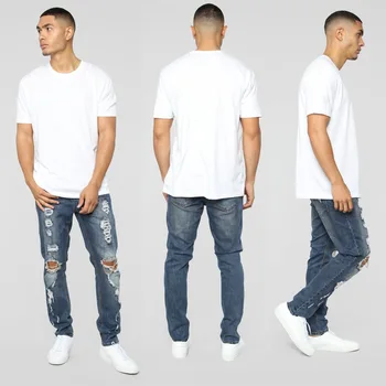 Miniranje europske i američke muške jeans modni trend rupu lanca nove hlače