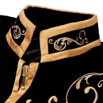 Muško odijelo bijelo casaco masculino crna crvena palača šivanje čipke princ zlatni vez jakna pjevačica odjeću za nastupe