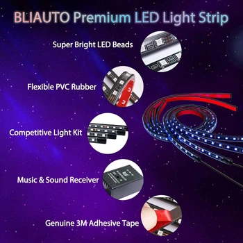 Niscarda Car Underglow Light Flexible Strip LED Underbody Svjetla Remote Control Neon Light RGB Ukrasne Atmosferske Lampa