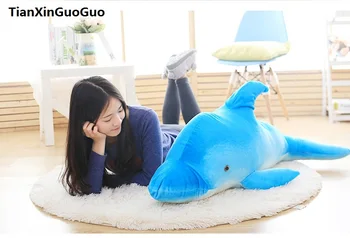 Novi veliki 120 cm crtani film plavi delfin pliš igračku mekana lutka spavaća jastuk rođendanski poklon w2324