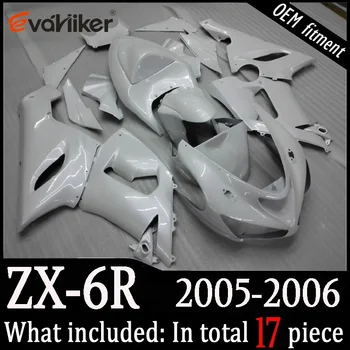 Običaj kit karoserije moto avionu za ZX-6R 2005-2006 ABS motorni ploča bijela+pokloni