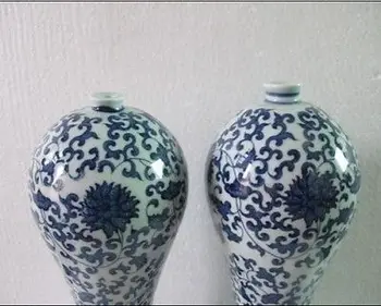 Par drevne kineske Plavo-bijelih keramičkih Male Вазочек za usta