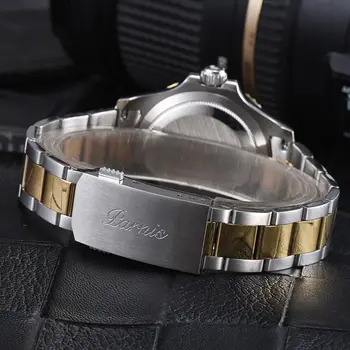 Parnis 41mm Muške Luksuzne Poslovne Mehanički Sat Zlatni Telo Keramička Oštrica Safir Kristal Sjajni Automatski Mens Watch