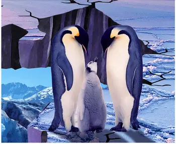 Podnice 3d водоустойчивая papir zidovi kupaonica custom size naljepnica пвк ice pingvin ukras uzorak tapete za zidove 3d