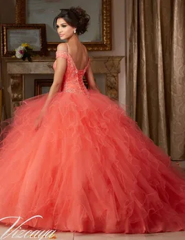 Pojedinačni nalog 2021 novi Loptu haljina s V-neck, Quinceanera Dresses 15 Party Formalni Oblog Dužine Do poda skupe haljine Haljine Za Rođendan