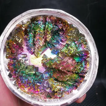 Prirodni lijepo Prelijeva Metalna Poluga Bizmut Crystal Жеода mineralni uzorak