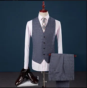S-4xl (jakna+hlače za djevojčice+prsluk) Za Muškarce Klasicni Gospodin Stil Komplet od 3 predmeta Odijelo Svečana Haljina Poslovne Свад ...