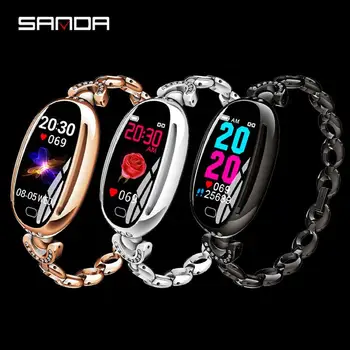 Sanda E68 Step Sports Watch Waterproof Sleep Health Monitoring Bluetooth Wear Smart Bracelet Watches For Women Ladies
