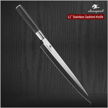 Shuangmali 11 Inča Fine Losos Sashimi Nož 5Cr15Mov Ugljični Čelik Kuhar File Noževi Japan Rezanje Ribe Sushi Losos Nož