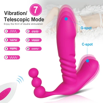 Teleskopski Bežični Daljinski Upravljač Dildo Vibrator za Žene G Spot Klitoris Stimulans Gaćice Vibrirajuće Sex Igračke za Odrasle