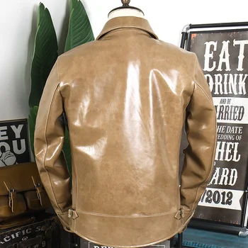 Toskanski batik svijetle top Slim Fit Koža jakna rever motocikl kožna jakna muška kožna jakna