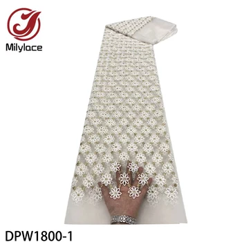 Visokokvalitetna vezene francuska čipka cvjetne čipke tkanina za vjenčanje/večernje haljine! Slavna afrička neto cvjetne čipke tkanina DPW1800 dizajn