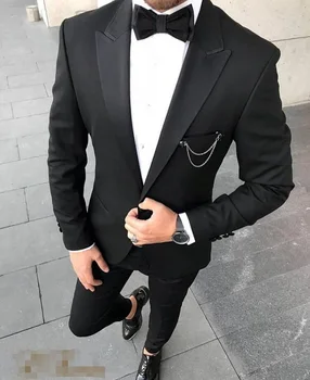 Vjenčanje Tuxedos Men ' s College Večera Kostimi Odjeća, Slim Fit Mladoženja Odijelo Mladoženje Jeftini Formalni Gradacija Kostime Iz Dva dijela (jakna +Hlače)