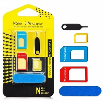 Winangelove 5 u 1 Metalni Adapter Nano Sim kartica + adapter za Micro Sim kartice + Standardna SIM kartica, adapter za SIM kartice Za iPhone X 7 6