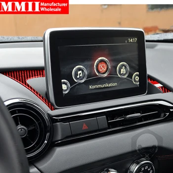 Za Mazda MX-5 Miata Roadster 2016+ MX5 ND Auto Oprema Od Karbonskih Vlakana Interijera Navigacijski Zaslon Držač Osnovni Okvir Naljepnice