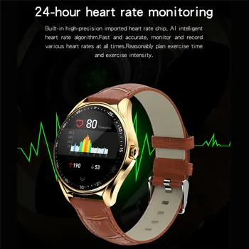 Žene Muškarci Pametni Sat Otkucaja Srca Monitor Krvnog Tlaka Bluetooth-Poziv Luksuzni Smartwatch Vodootporan IP67 za iOS, Android